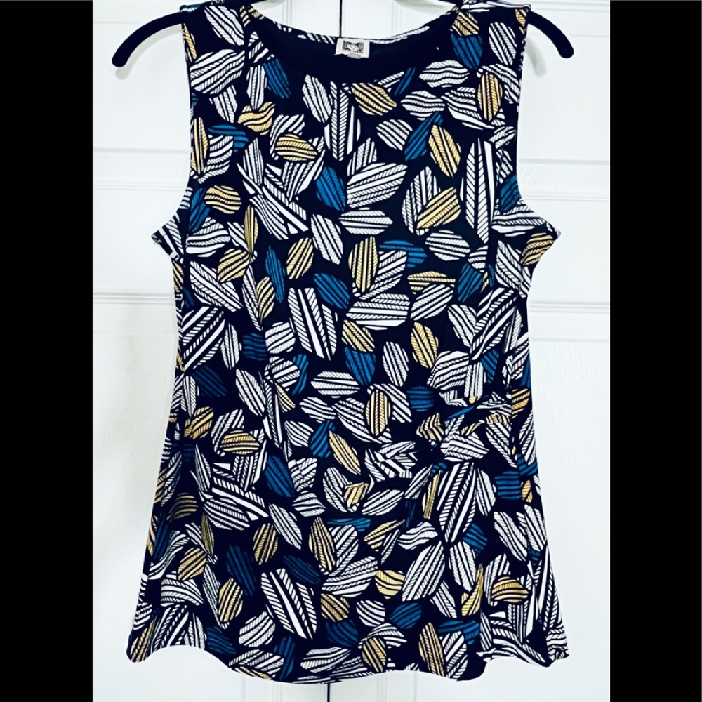 Anne Klein side ruching floral top